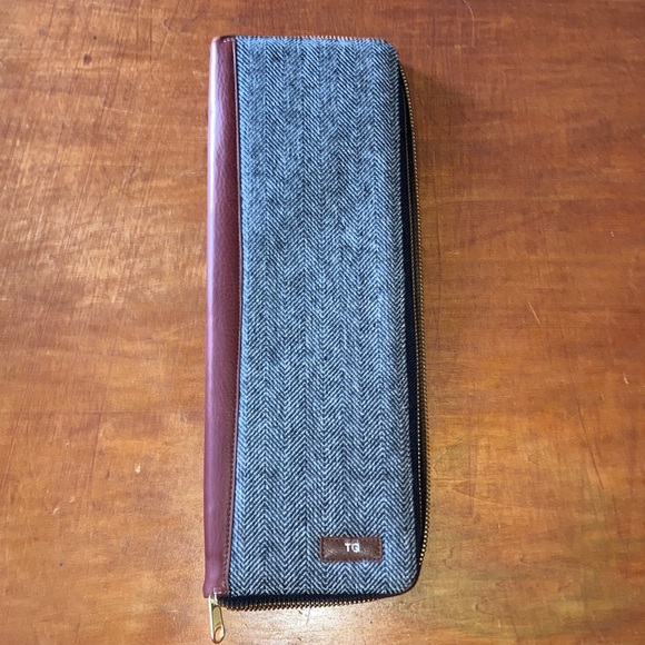 👔🧶 Moore & Giles Tie Case with Black and White Herringbone Fabric 🧳👔 - Picture 1 of 8